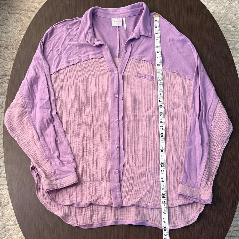 Urban Outfitters Out From Under Purple Gauze‎ Button Up Shirt Oversized Large - Picture 4 of 9